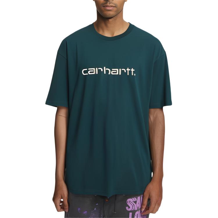 Carhartt WIP Logo Embroidered Solid Color Crew Neck Short Sleeve T-Shirt Unisex Tops CHXTEA191022K-GRD