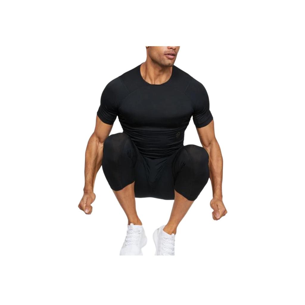 Under Armour High-Elasticity Sports Training Compression Fitness Top Unisex Tops Black 1327644-001