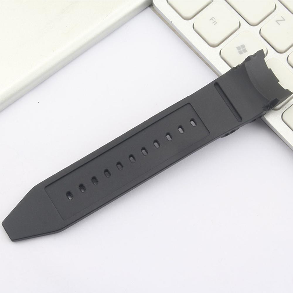 1 Pair 26Mm Rubber Black Watch Band Strap For Invicta
