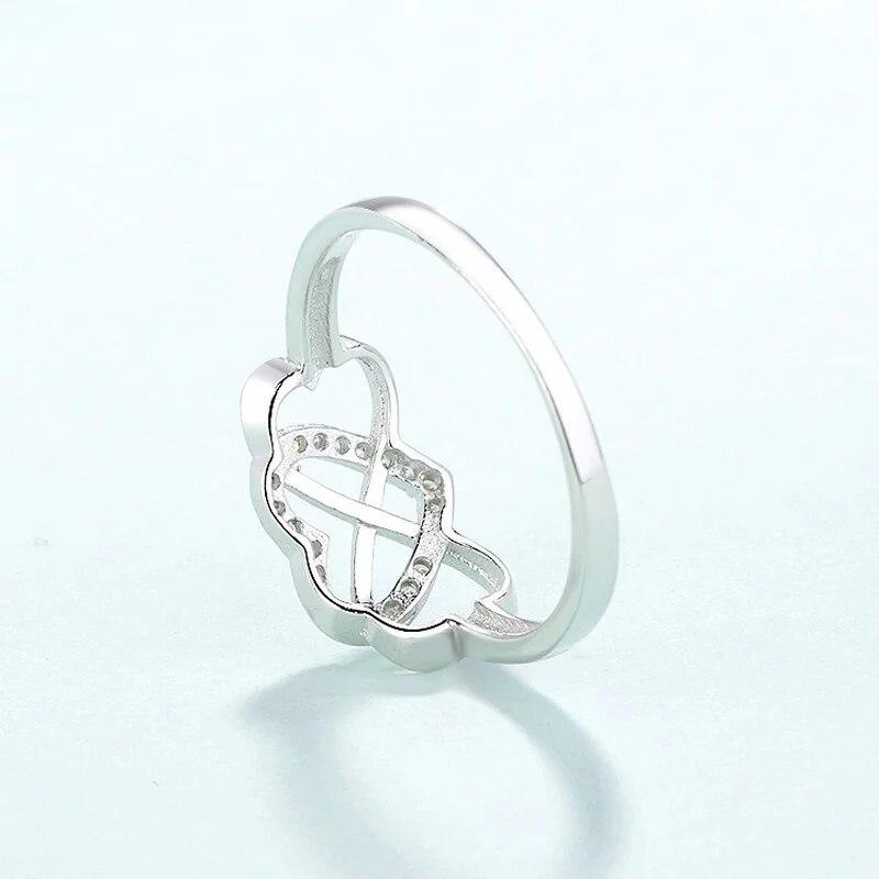 Bagues en argent sterling 925 pour femmes, bague confortable et résistante au ternissement avec zircone cubique polie et infini et cœur