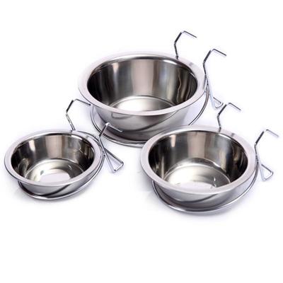 Haustier Edelstahl Hängende Hundeschale - Geeignet für Hängende Hundekäfig Futterspender. Einzelne hängende Hundebox Haustiernapf.