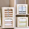 Clear Window Steel Frame Storage Box Foldable Dustproof Closet Clothes Storage Bins Stackable with Handles Wardrobe Organizer