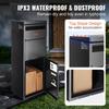 Cutii de Livrare Pachete pentru Exterior 35.3cm x 29.5cm x 106.7cm, Cutie de Livrare din Oțel Galvanizat pentru Pachete cu Lacăt Codat, Deflector Antifurt, Rezistent la Apă IPX3