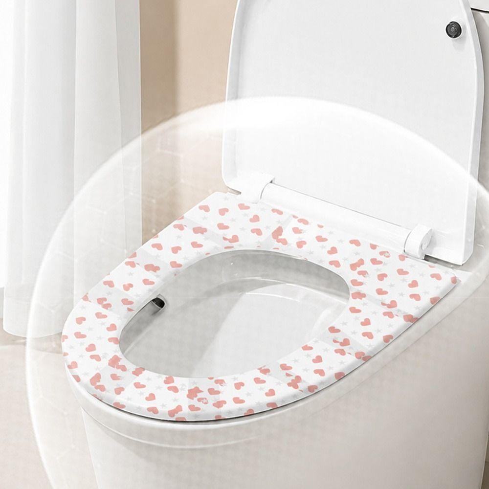 Portable Disposable Toilet Cover Heart Shaped Seat Protector Toilet Cover Sticker  Hotel Bathroom