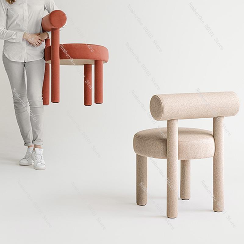 Light Luxury Modern Makeup Stool,Casual Backrest Chair for Bedroom Dressing Table,Designer Dining Chair for Home Use,Comfortable