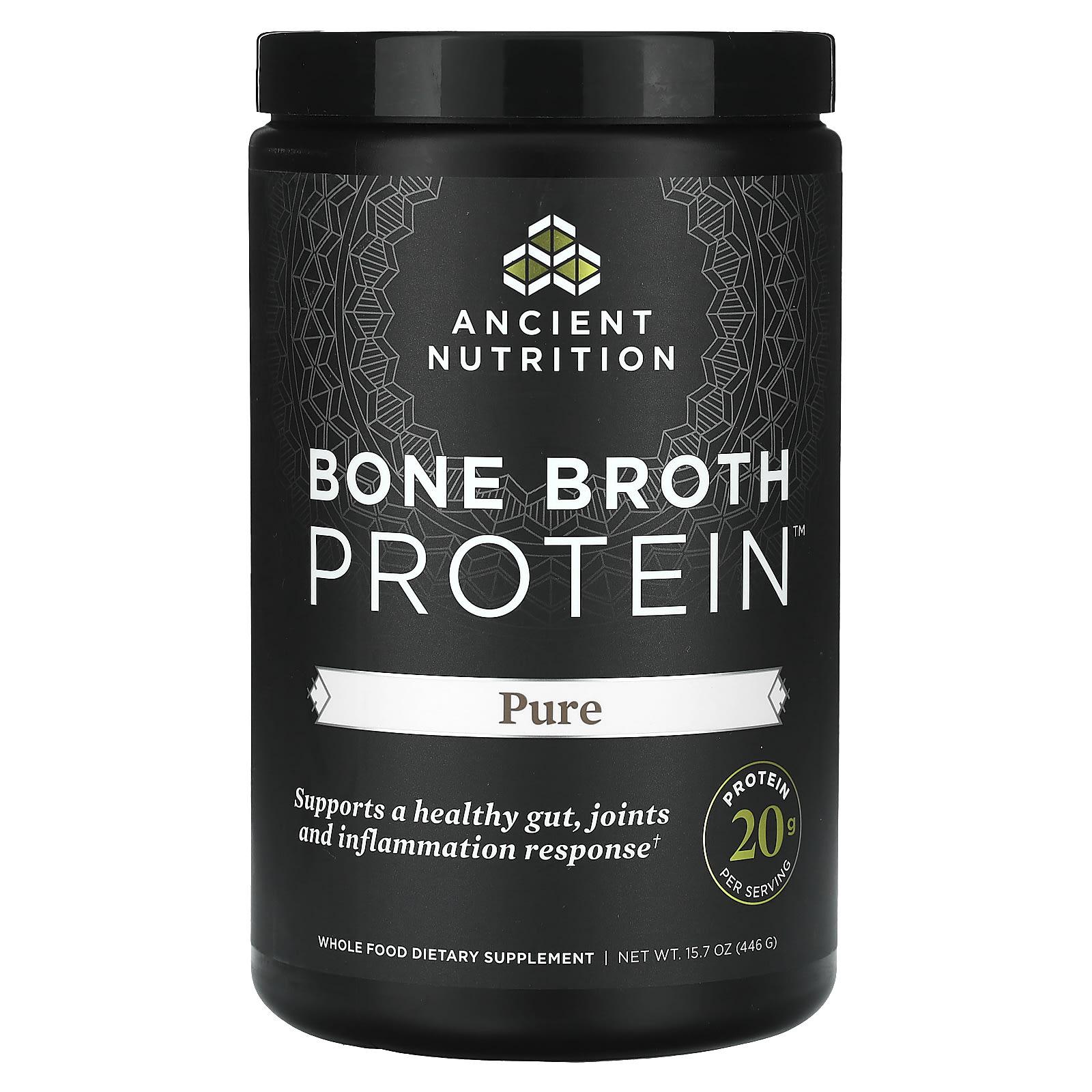 

Ancient Nutrition, Bone Broth Protein, Pure, 15.7 oz (446 g)