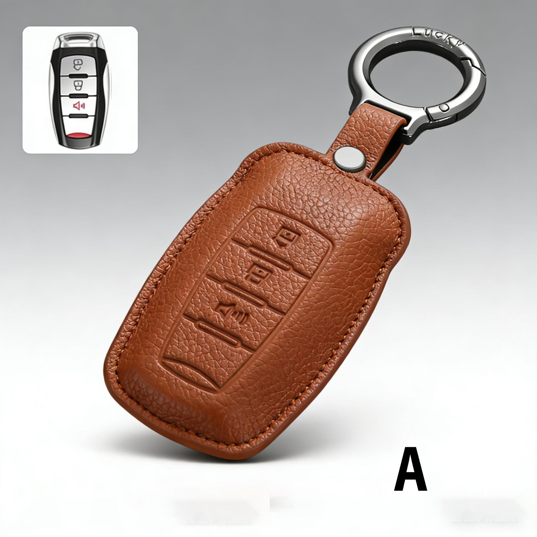 

Genuine Leather Keychain Motorcycle Case For Great Wall Haval Jolion H6 H7 H4 H9 F5 F7 F7X F7H Key Caps Holder Accessories