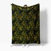 Dark Floral Printed Fleece Blanket Sofa Bed Throw Decorative Cushion Cover Gift for Women Home Decor