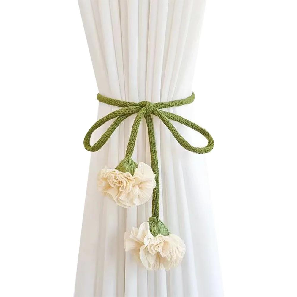 1Pc New Creative Flower Shape Curtain Tieback No Punching No Punching Window Curtain Buckles Elastic Band Curtain Rope Holders