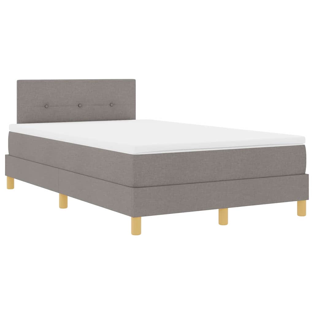 Box Spring Bed with Headboard Taupe 120 x 190 cm Fabric