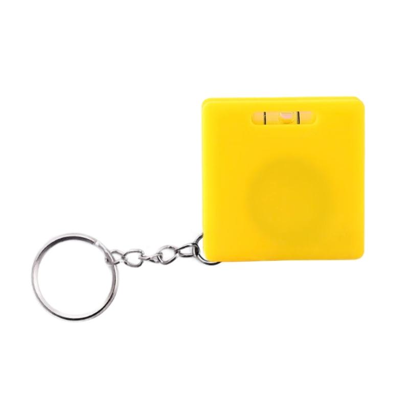 Auto Retract Mini Tape Measure Featuring Bubble Level 1 Meter Length Small Lightweight Keychains Easy to Carry Strong Tool жёлтый