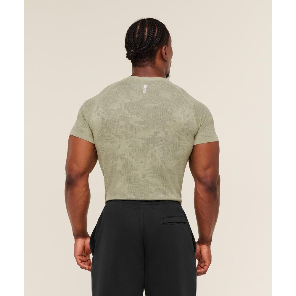 Gymshark Geo Seamless T shirT Haze Green    uniT Green A5a2d Edd1
