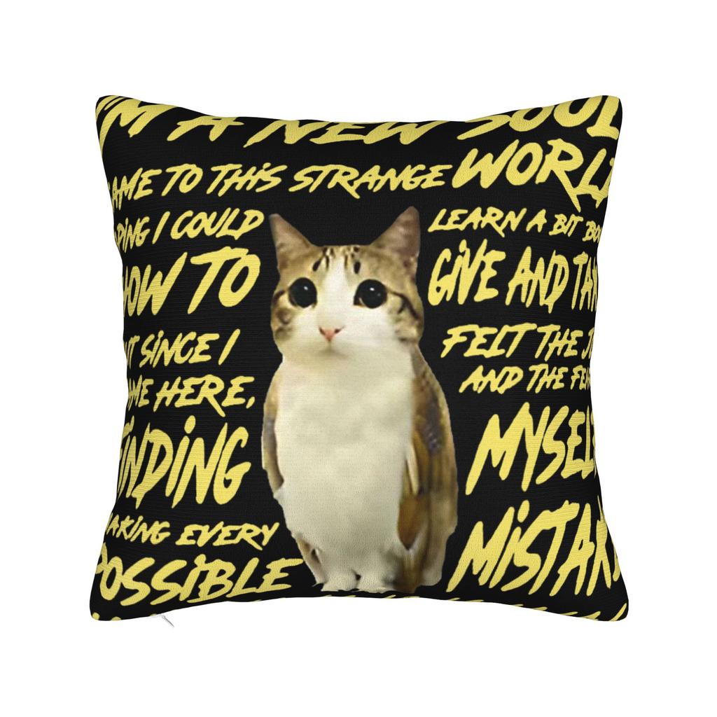 Gatto Gufo Divertente Maledetto Cervello Marcio da Internet Bootleg Meowl Federe Federa Divertente Per Divano Letto Salotto Copricuscino