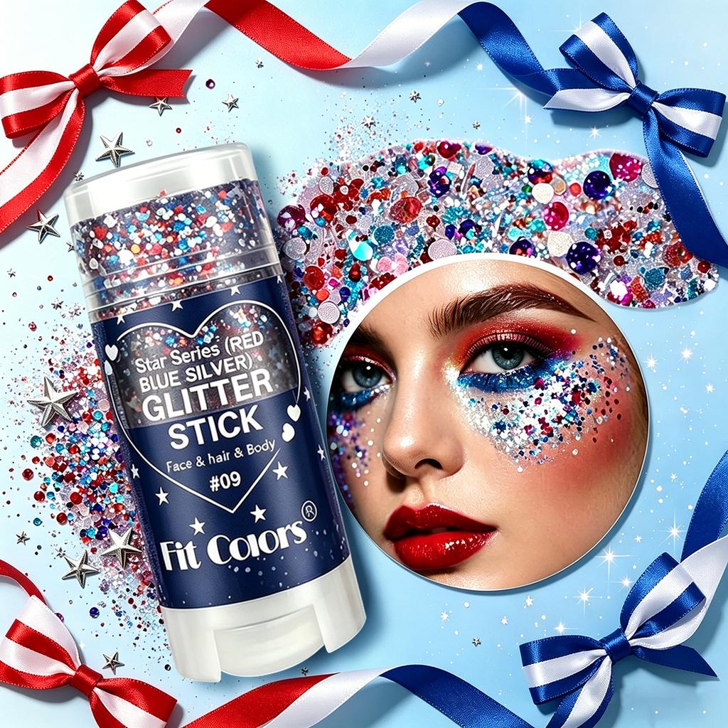 Sparkling Sequins Glitter Gel Stick Mermaid Themed Body Hair Face and Lip Glitter Gel Perfect for Festival Anniversary Carnival and Disco Party Makeup