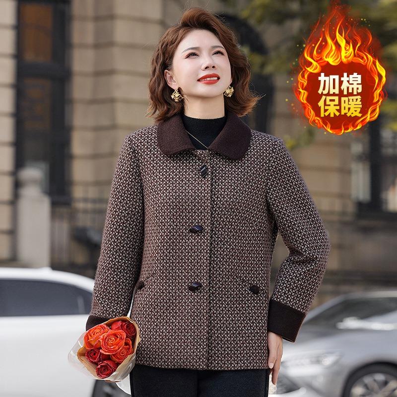 

Winter clothing velvet thickened cotton-padded jacket women s autumn and winter new warm cotton-padded jacket top 5XL [Recommended 150-80 kg]