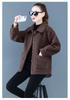 Damen Plus Size Lammwoll-Fleecejacke - Frühling/Herbst Lockerer Sitz Pelzoberteil