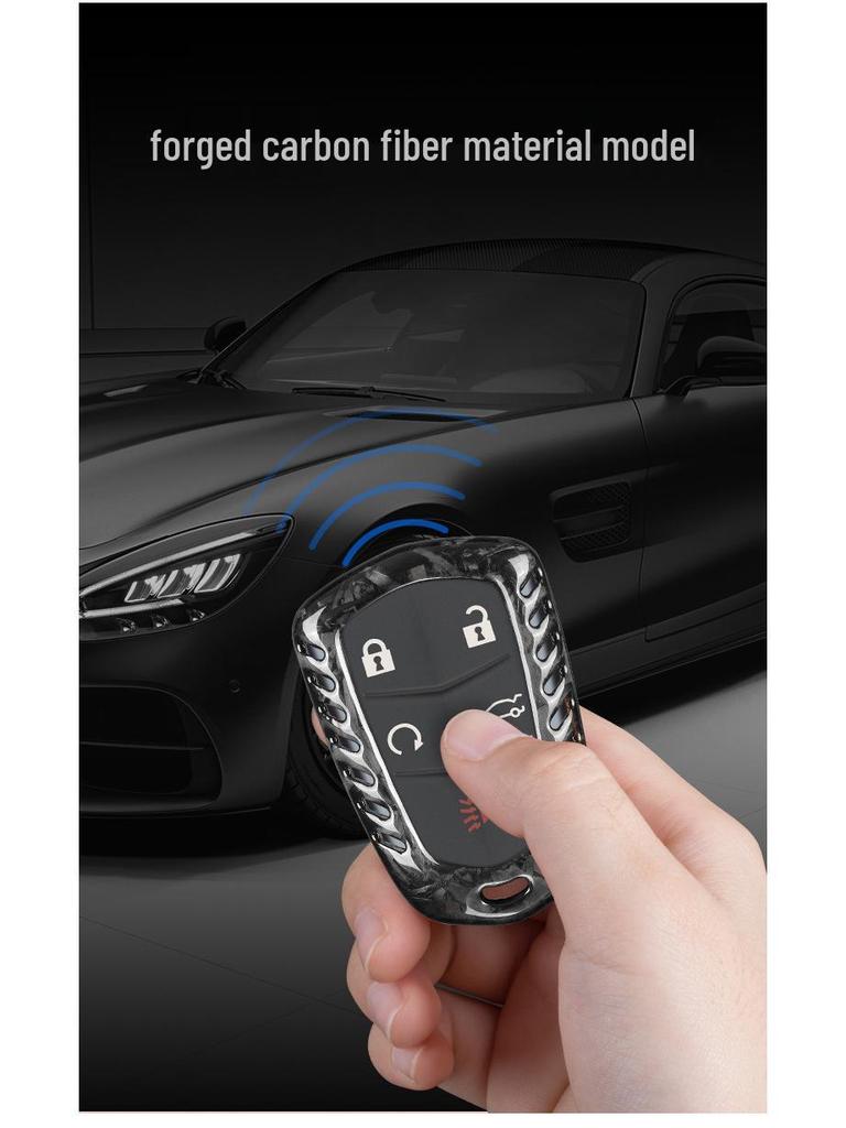 Cadillac XT4 XT6 CT5 CT6 T-Carbon Key Shell: True Carbon Fiber Forged Pattern