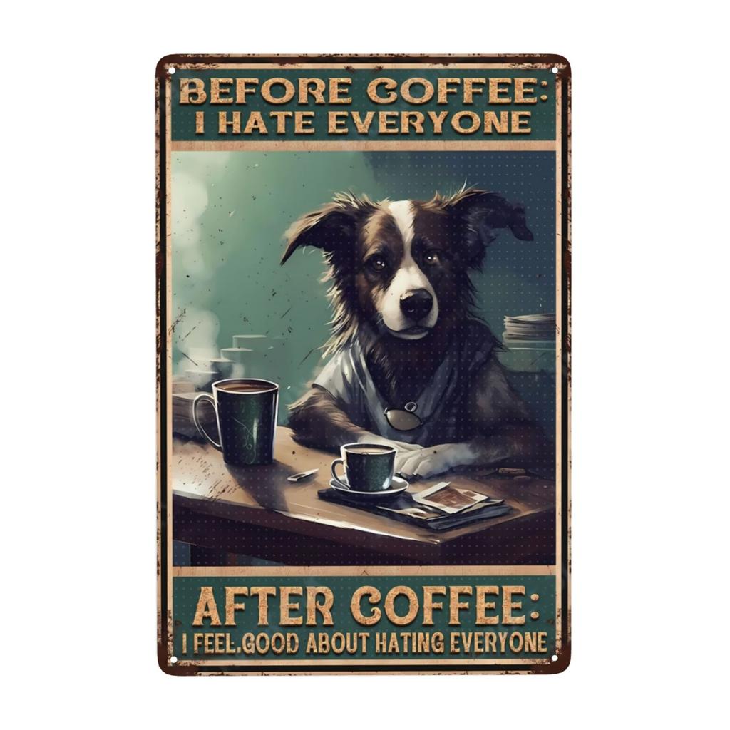 Mfoever  Coffee Metal Signs Bernese Mountain Dog Coffee Co Awaken The Senses Signs Vintage Signs for Home Cafe Kitchen X Inch