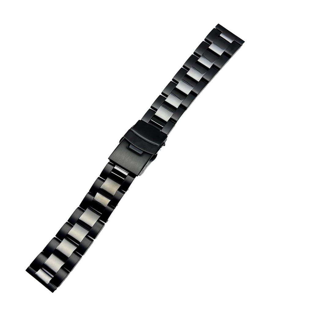 Diving Safety Buckle Flat Head Watch Strap - Stainless Steel Band for Men's Watches, Polished, 18mm/20mm