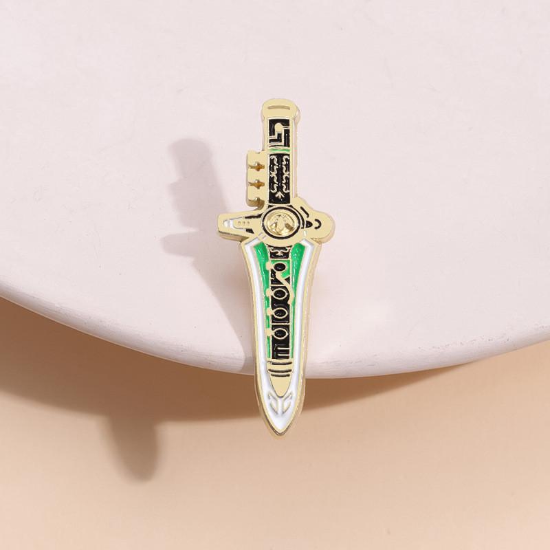 Cartoon Modern Dragon Dagger Brooch Vibrant Alloy Pin Dynamic Decorative Wear Everyone For