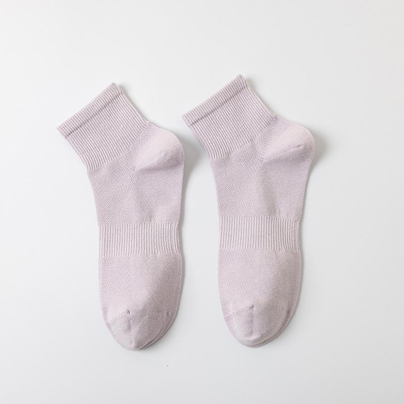 Female Summer Cotton Breathable and Sweat Absorbing Mesh Girdle Waist Sports Boneless Anti Pilling Tube Socks