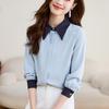 Women's Spring 2025 Elegant Chiffon Long-Sleeve Blouse