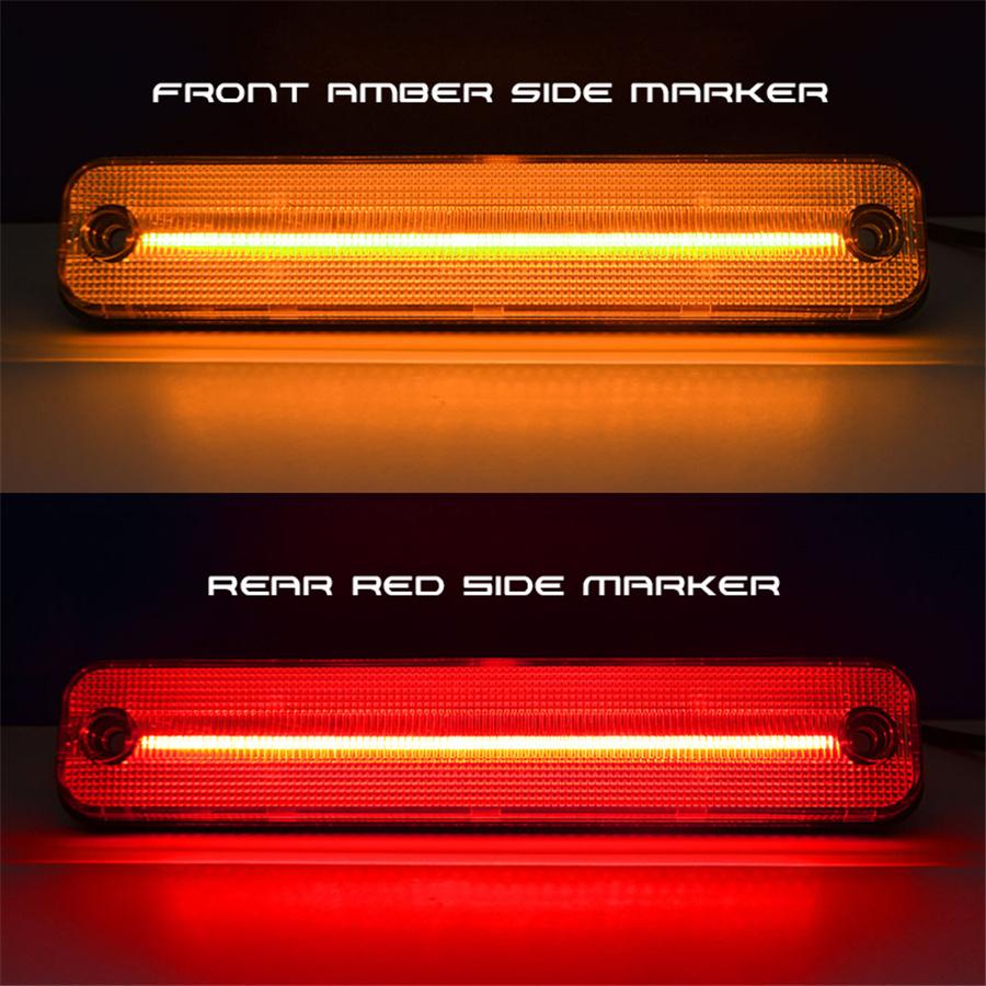 For 2003-2009 Hummer H2 Front & Rear LED Side Marker Signal Light Kit Smoke Lens