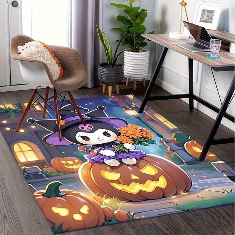 Office Rug Halloween, Kuromi Anti-Slip Rug, Machine Washable for Living Room, Bedroom, Office, Multiple Sizes, Bedroom Mat, Decorative Mat, Durable Ma