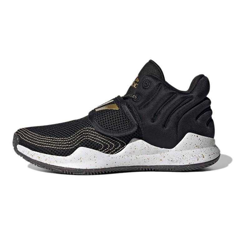 New Adidas Deep Threat Primeblue J Abrasion Resistant Low Top Children's Basketball Shoes Black Gold Teenagers S29014