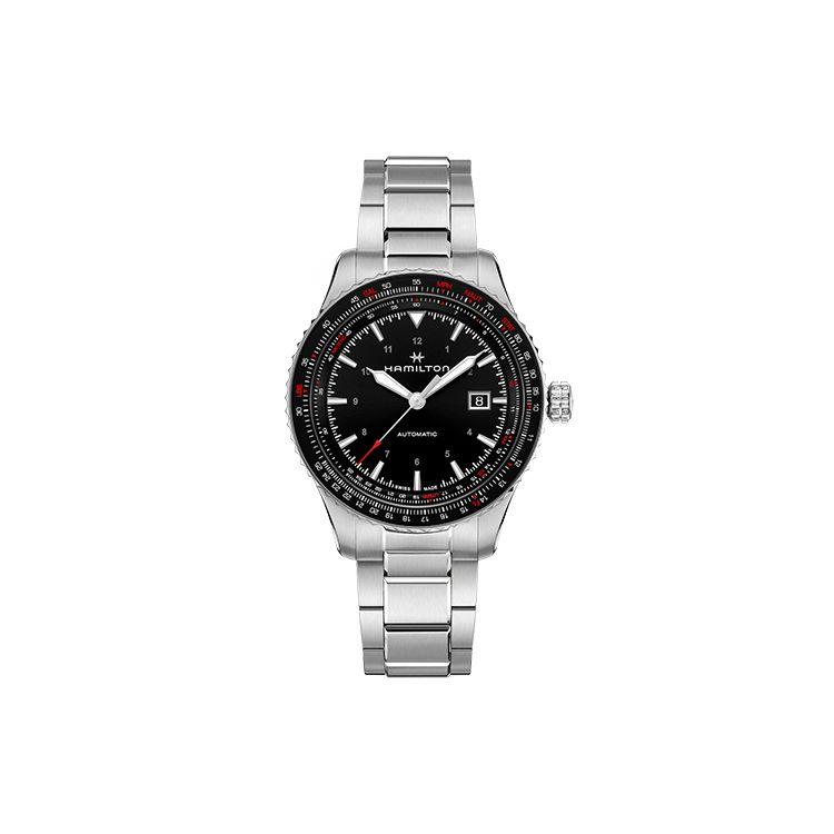 

Hamilton Khaki Aviation Series Automatic Mechanical Movement Swiss Imported Waterproof Watch Men watches Black Steel H76615130 Regular Watch Box,Black Dial