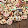 50 Pcs Eiffel Tower Flower 2 Holes Wooden Buttons Sewing DIY Craft Scrapbooking