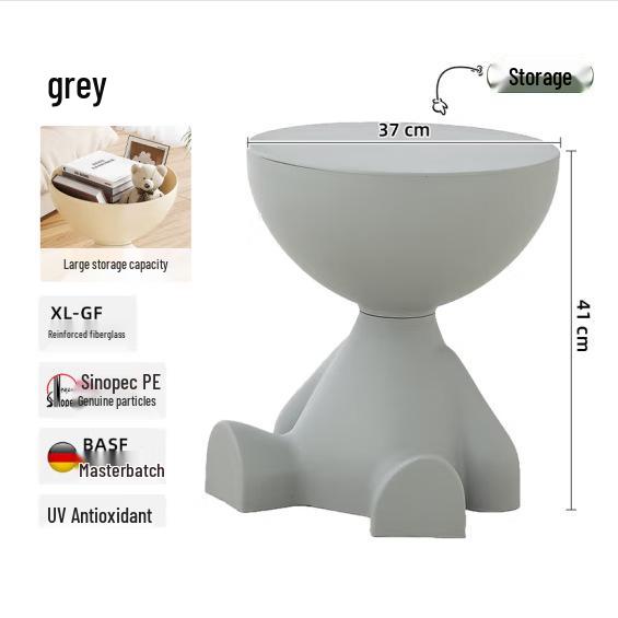 Mini Bear Movable Bedside & Sofa Side Table with Storage Rack