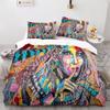 Oil Painting Duvet Cover Set Pink Cherry Blossoms Tree Flowers Polyester Comforter Cover King Queen Full Size for Girls Boys Kid