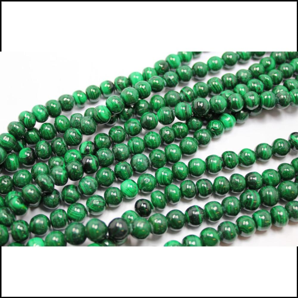 Mărgele frumoase din piatră prețioasă de malachit, 1 fir întreg de 14-15 inci, margele de 6 mm, 8 mm și 10 mm.