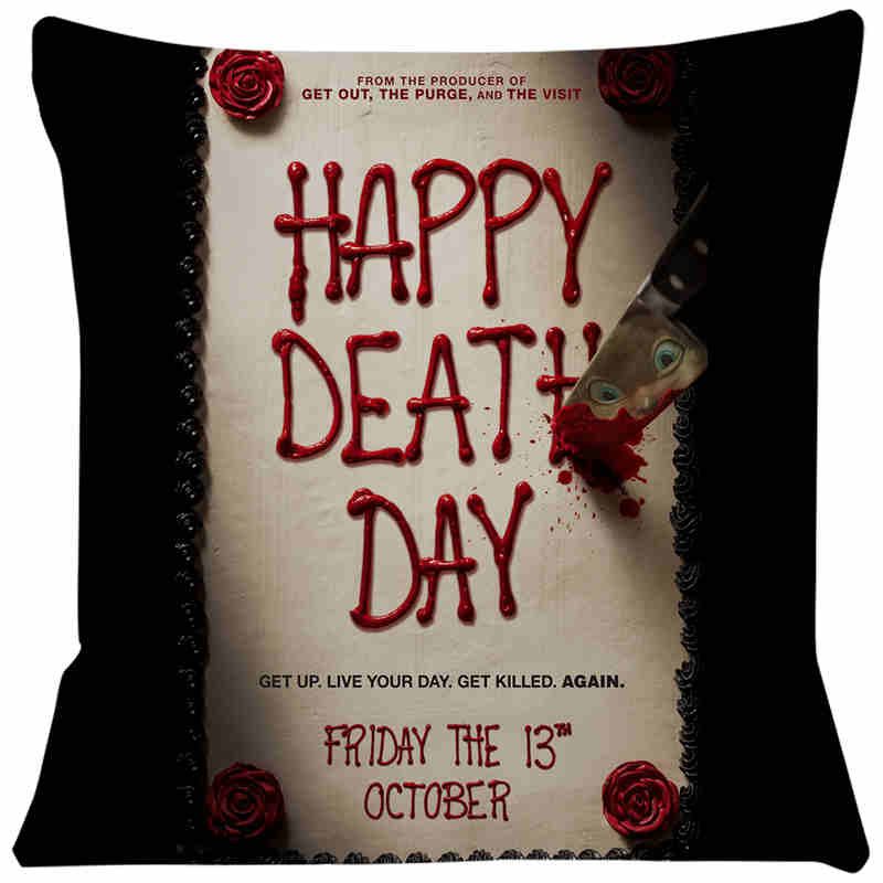 Happy Death Day Cushion Cover Decorative Pillowcase Chair Seat Square Car Pillow Cover Home Living Textile SJ208
