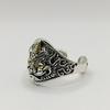 Adjustable Open Ring Men Women Vintage 3D Pixiu Sterling Plated Geometric Animal Statement