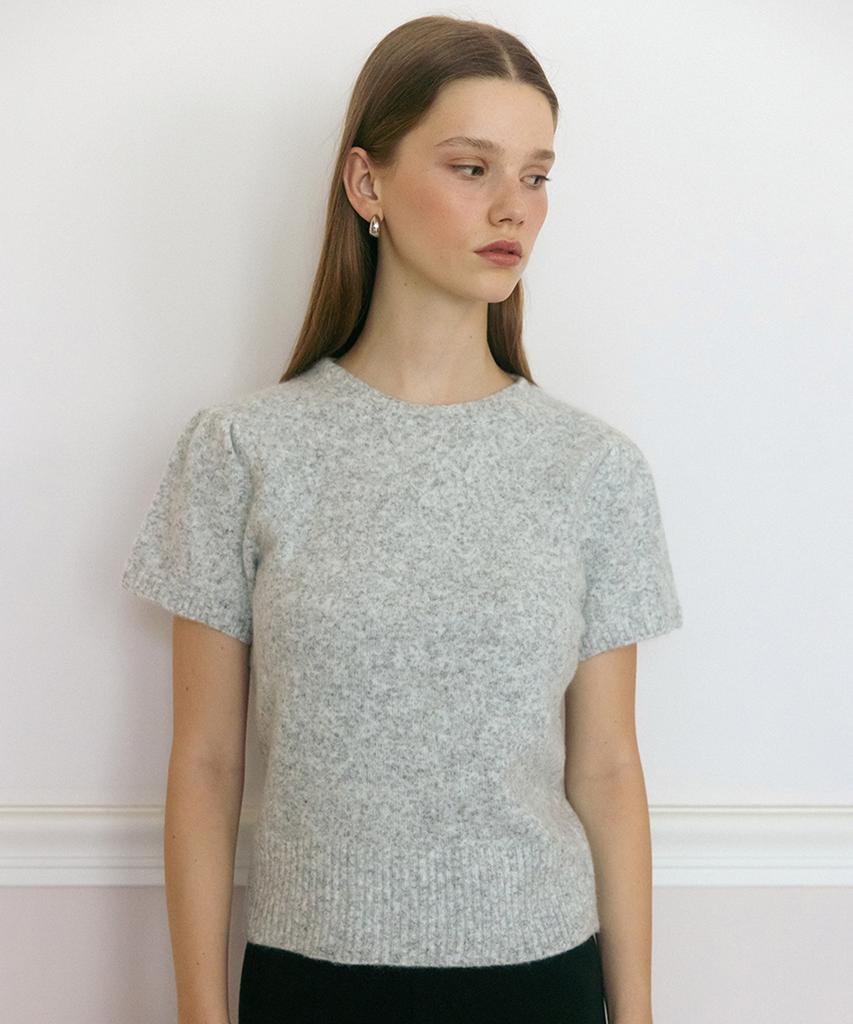 Tudment Angora Half Sleeve Pullover Mel Gray