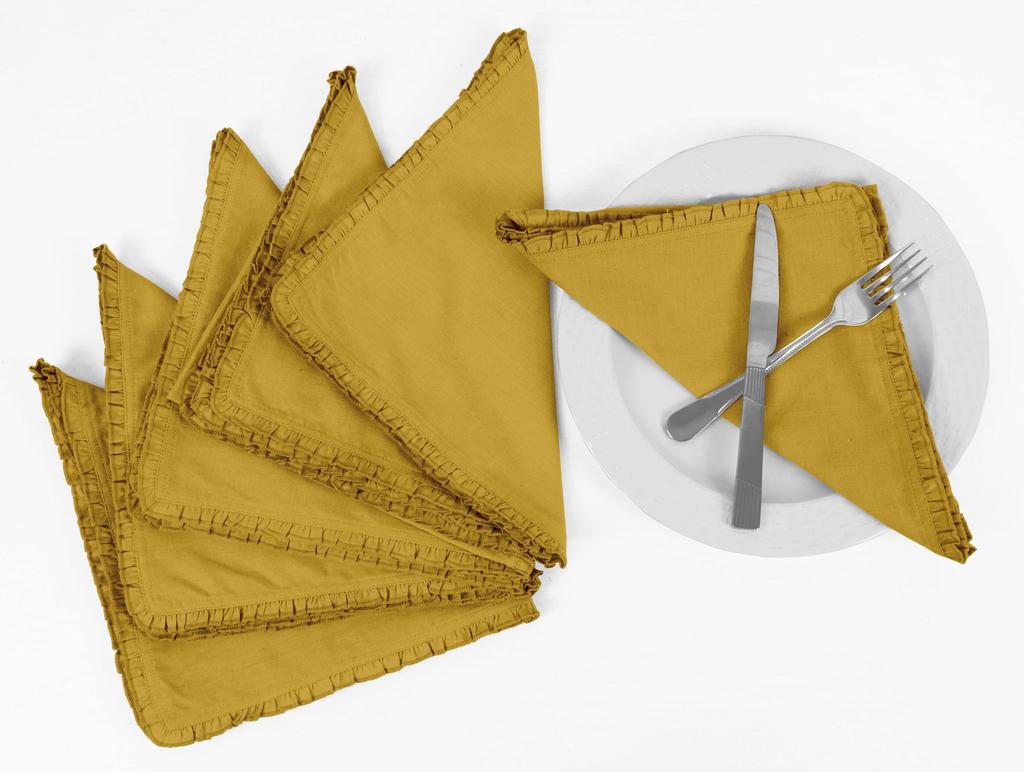 Vargottam Black Home Decor Parties Dinner Table Linen Re-Usable Napkins Set-Pack Of