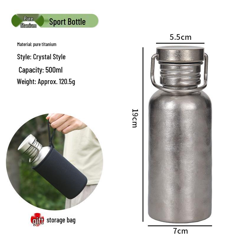 

Titanium Sports Water Bottle - Portable, Lightweight, Boilable for Cycling, Travel, Camping 750ML