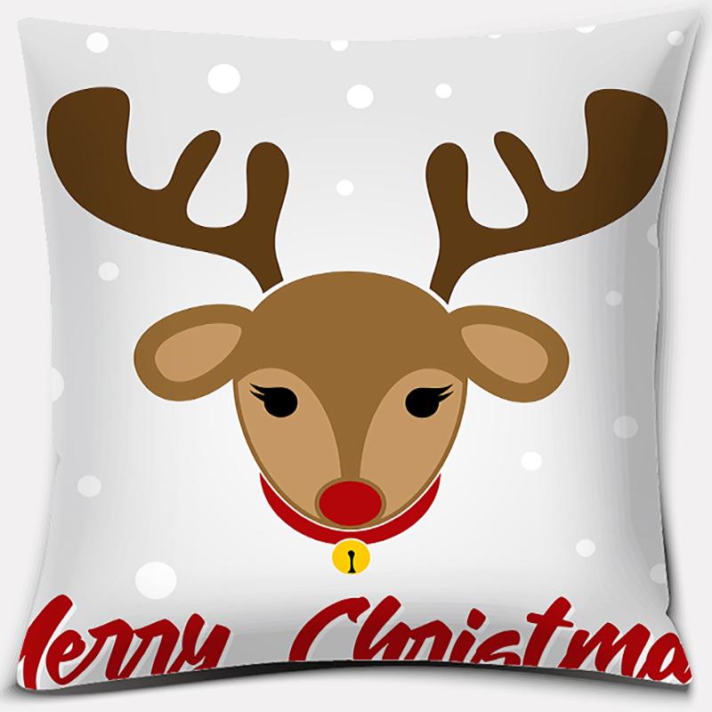 Christmas Deer Pattern Pillowcase Square Pillowcase Home Office Decoration Pillowcase