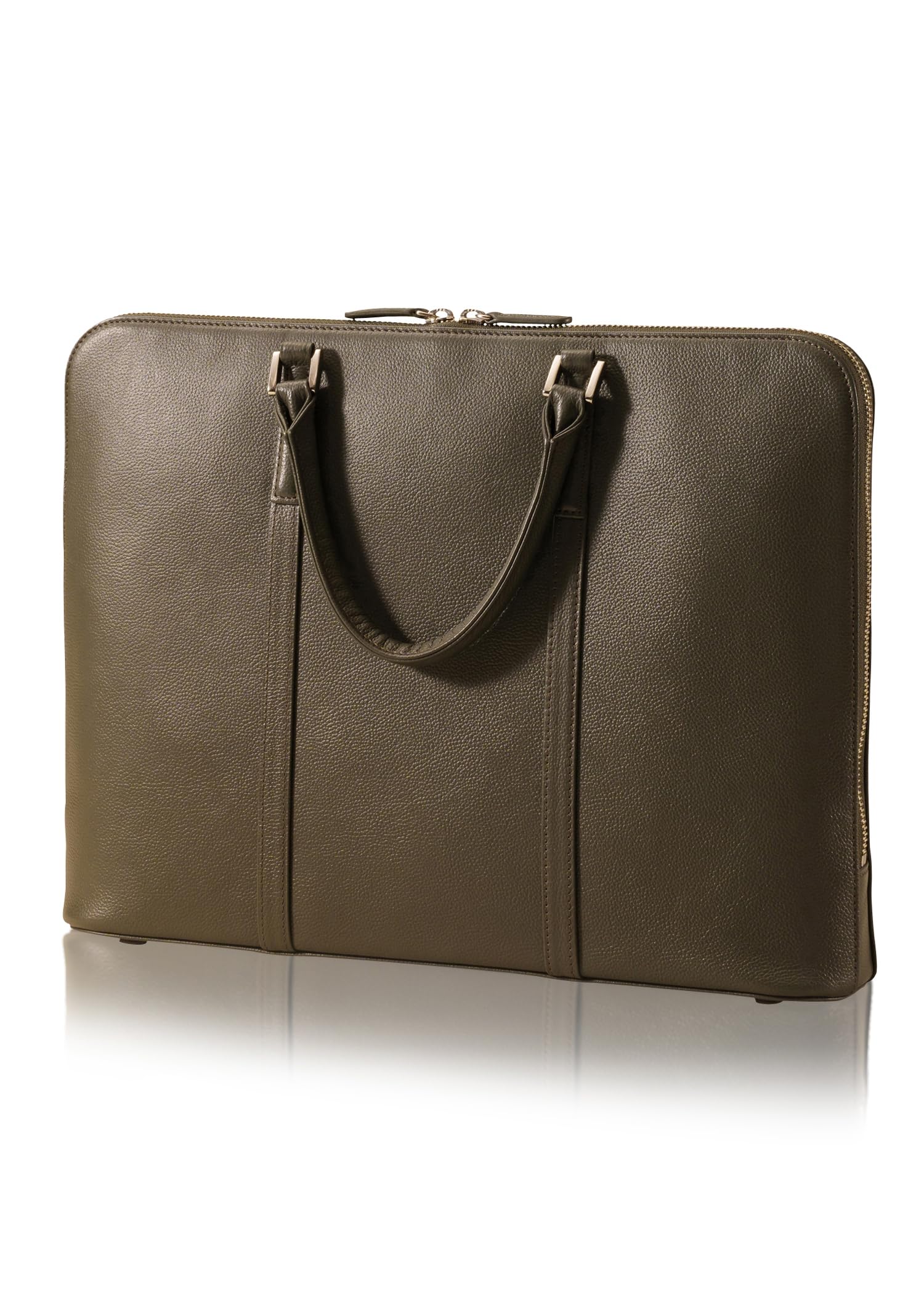 

[Business Leather Factory] Тонкая деловая сумка, Водоотталкивающая оригинальная кожа, Натуральная воловья кожа, Унисекс, Тонкая, Подходит для 14-дюймовых ПК,