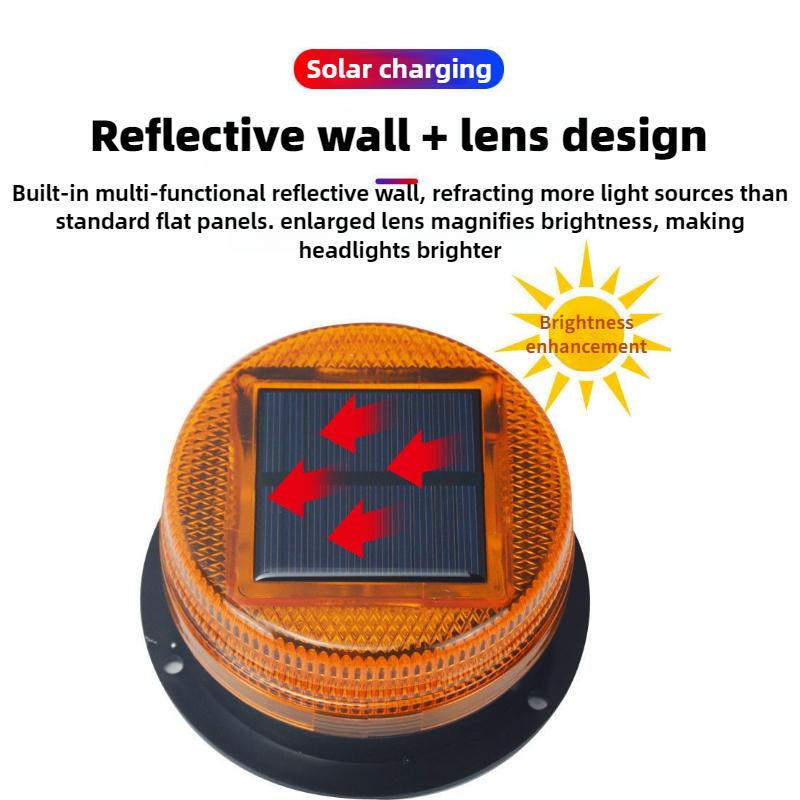 Waterproof Solar LED Flashing Light Car Roof Emergency Beacon for Night Road Traffic Warning