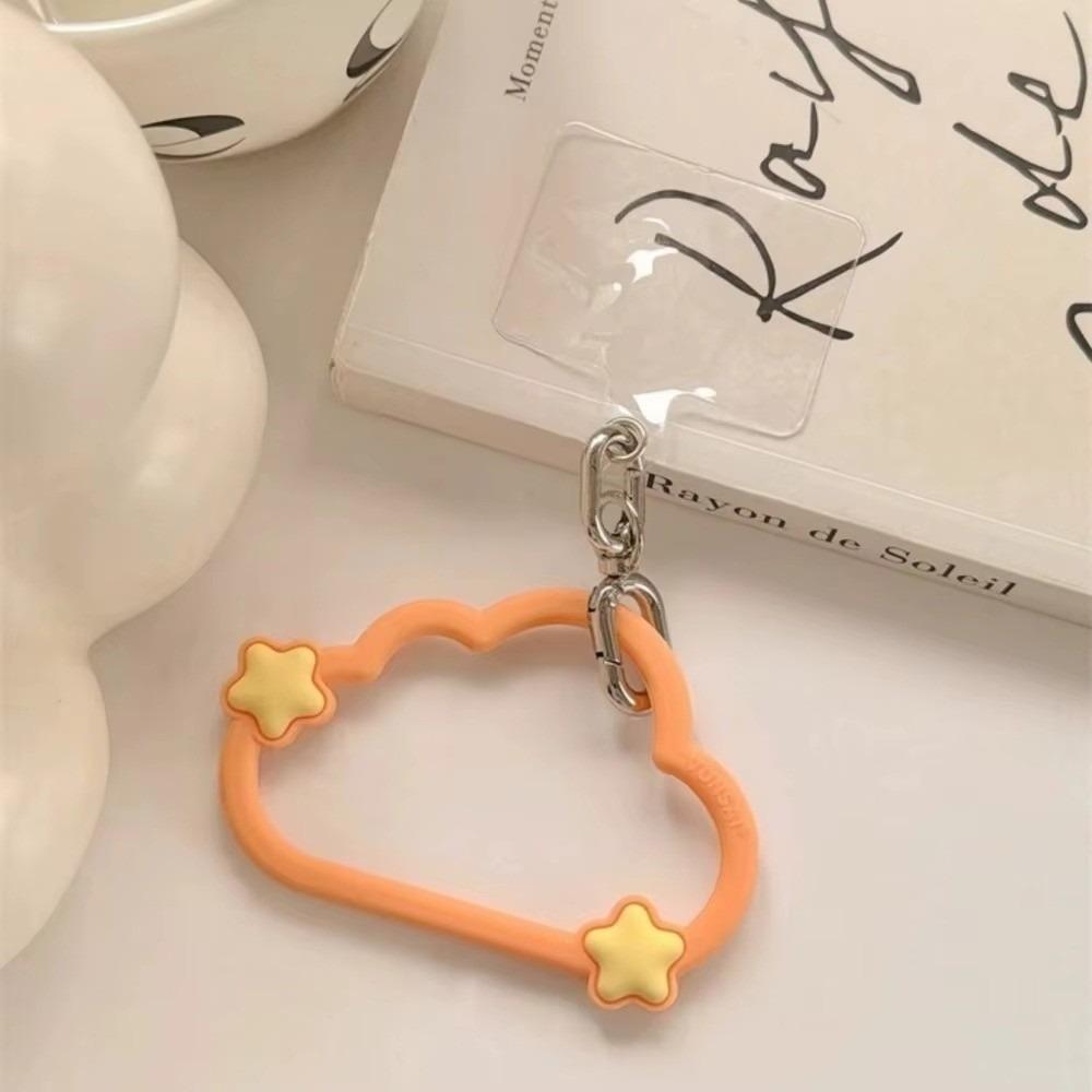 INS Silicone Phone Lanyard Strap Anti-Lost Cartoon Wrist Phone Strap Clouds Shape Expanded Phone Case Pendant Bag Charm
