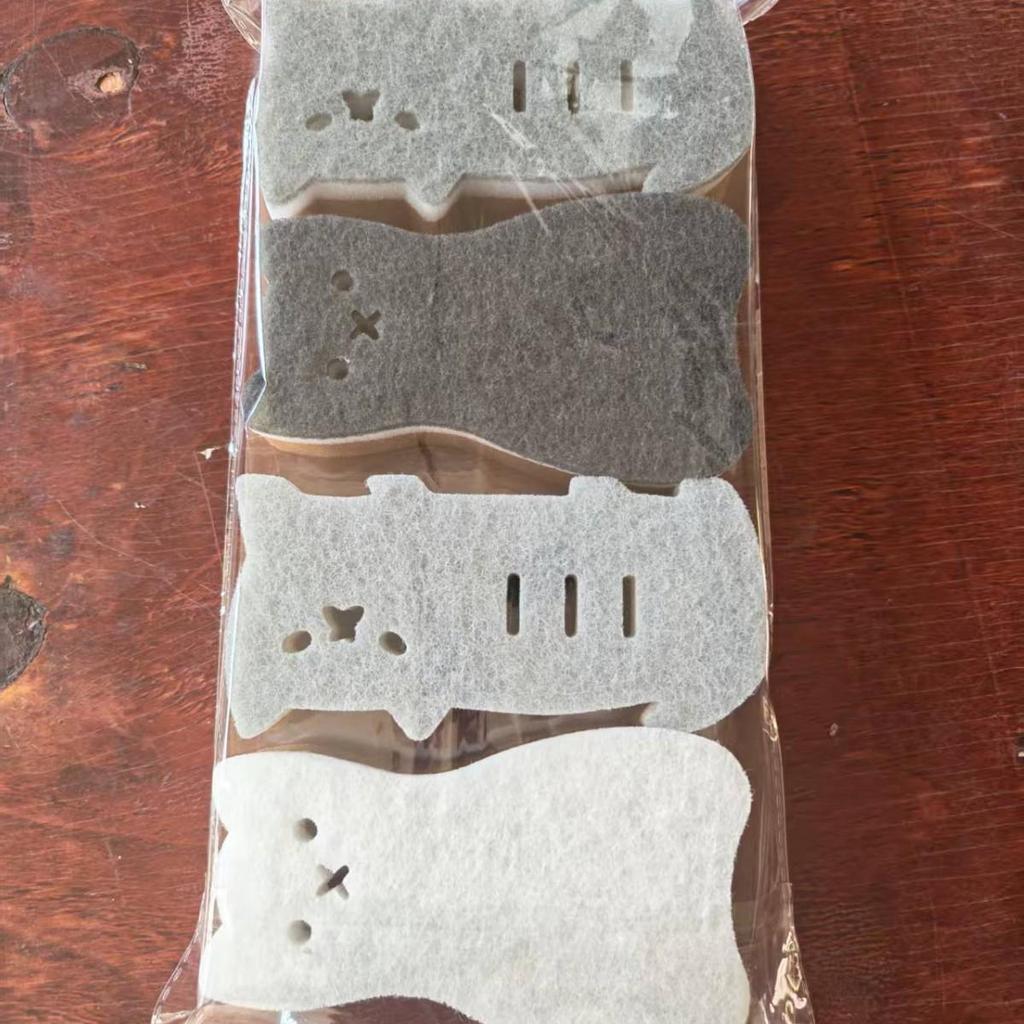 Cute Cat Sponge Scrubber: Double-Sided, Thick Scouring Pad for Kitchen and Dishwashing.