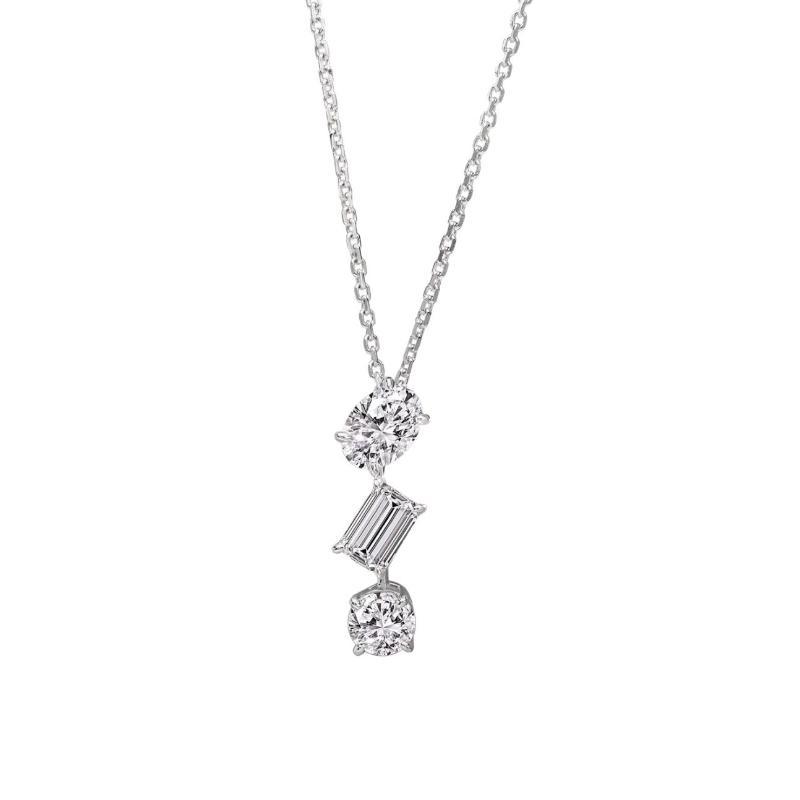 Exquisite Romantic Irregular Three Lives Three Worlds Shiny Zircon Pendant Necklace For Women Jewelry