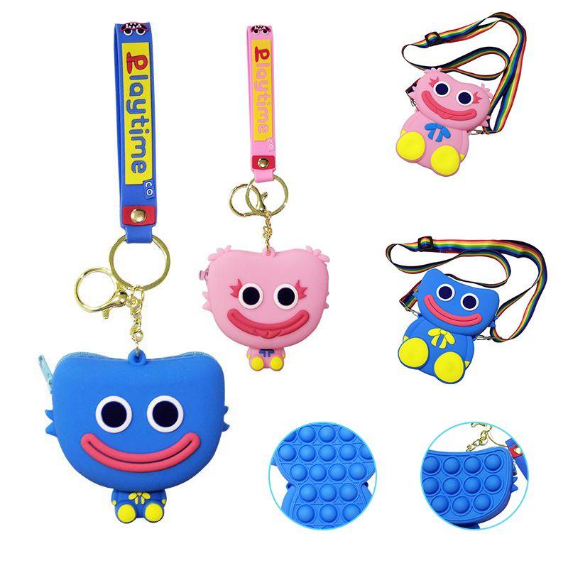 Playtime Poppy Huggy Wuggy Kissy Missy Pop It Shoulder Bag Coin Keychain Purse