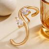 Orecchini a Bottone S-shaped in Rame Intarsiato Zircone Eleganti di Lusso Gioielli Minimalisti Singoli da Donna Unici