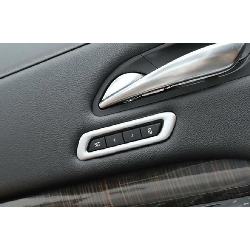 For Cadillac XT5 2017- Matte Silver Seat Memory Button Frame Cover Trim 1PCS
