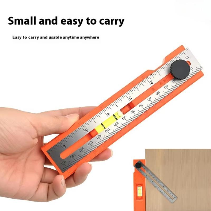 Foldable Marking Ruler Woodworker Horizontal Mark Base with Blisters Multifunctional Positioning Ruler with Scale Measuring Tool
