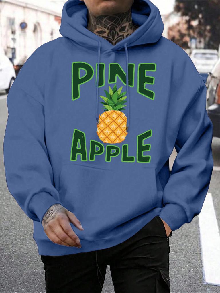 Fresh Pineapple Fruit Printing Men Hoody Fleece Autumn Hoodies Pocket Loose Sportswears Comfortable Multicolor Man Hoodie